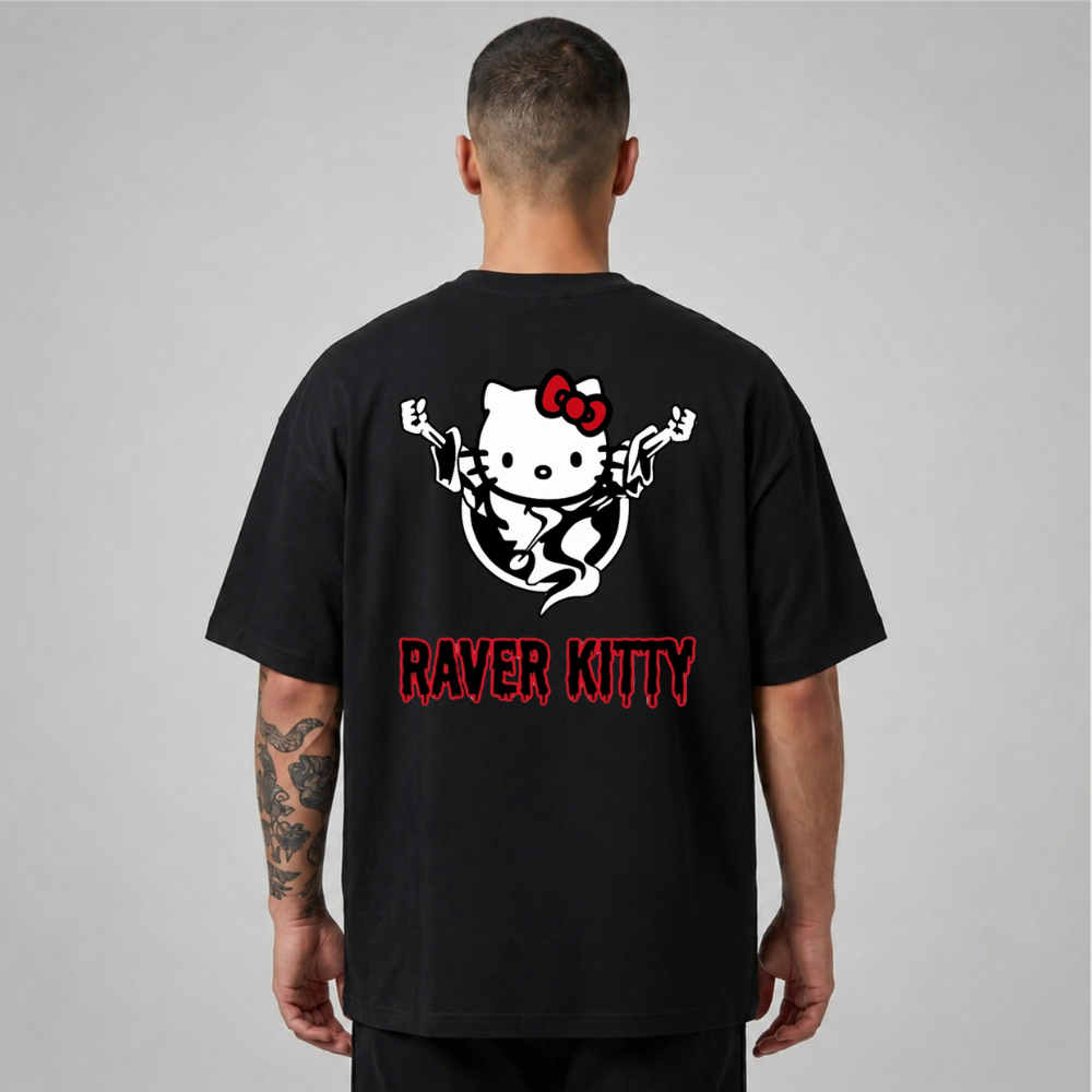 Oversize Premium T-Shirt Raver Kitty